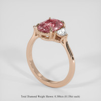 2.04 Ct. Padparadscha Sapphire Ring, 18K Rose Gold 2