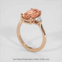 5.09 Ct. Padparadscha Sapphire Ring, 18K Rose Gold 2