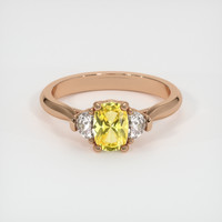 0.65 Ct. Yellow Sapphire Ring, 18K Rose Gold 1