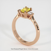 0.65 Ct. Yellow Sapphire Ring, 18K Rose Gold 2