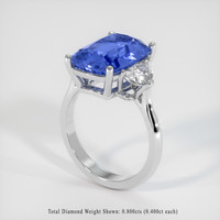 6.81 Ct. Blue Sapphire Ring, 10K White Gold 2