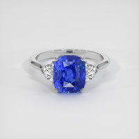 3.65 Ct. Blue Sapphire Ring, 10K White Gold 1