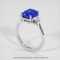 3.65 Ct. Blue Sapphire Ring, 10K White Gold 2