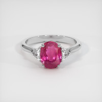 1.68 Ct. Purplish Red Ruby Ring, 10K White Gold 1