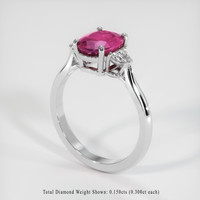 1.68 Ct. Purplish Red Ruby Ring, 10K White Gold 2