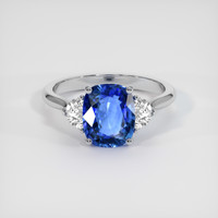 2.85 Ct. Blue Sapphire Ring, 10K White Gold 1