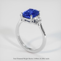 3.17 Ct. Blue Sapphire Ring, 10K White Gold 2