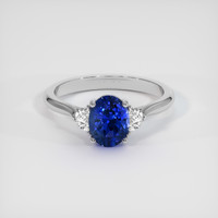 2.13 Ct. Blue Sapphire Ring, 10K White Gold 1