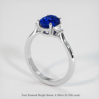 2.13 Ct. Blue Sapphire Ring, 10K White Gold 2