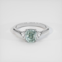 1.93 Ct. Bluish Green Sapphire Ring, 10K White Gold 1