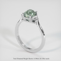 1.93 Ct. Bluish Green Sapphire Ring, 10K White Gold 2