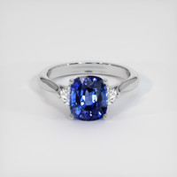 3.66 Ct. Blue Sapphire Ring, 14K White Gold 1