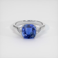 4.04 Ct. Blue Sapphire Ring, 14K White Gold 1
