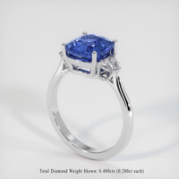 4.04 Ct. Sapphire Ring, 14K White Gold 2
