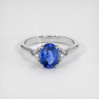1.26 Ct. Blue Sapphire Ring, 14K White Gold 1