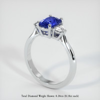 1.80 Ct. Blue Sapphire Ring, 14K White Gold 2