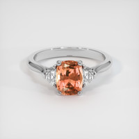 1.59 Ct. Padparadscha Sapphire Ring, 14K White Gold 1