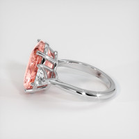 9.05 Ct. Padparadscha Sapphire Ring, 14K White Gold 4