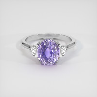 3.56 Ct. Purple Sapphire Ring, 14K White Gold 1