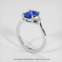 2.74 Ct. Sapphire Ring, 14K White Gold 2
