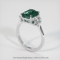 3.10 Ct. Bluish Green Sapphire Ring, 14K White Gold 2