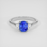 2.03 Ct. Blue Sapphire Ring, 14K White Gold 1