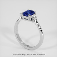 1.34 Ct. Blue Sapphire Ring, 14K White Gold 2