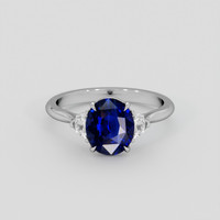 2.21 Ct. Blue Sapphire Ring, 14K White Gold 1