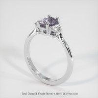 0.94 Ct. Grey Sapphire Ring, 14K White Gold 2