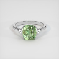 3.25 Ct. Green Sapphire Ring, 14K White Gold 1