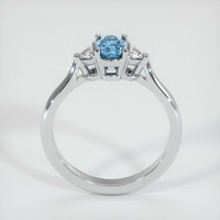 0.70 Ct. Greenish Blue Sapphire Ring, 14K White Gold 3