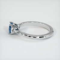 0.70 Ct. Greenish Blue Sapphire Ring, 14K White Gold 4