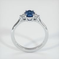 1.07 Ct. Greenish Blue Sapphire Ring, 14K White Gold 3