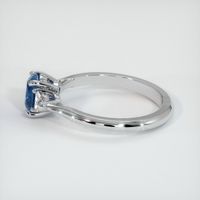1.07 Ct. Greenish Blue Sapphire Ring, 14K White Gold 4