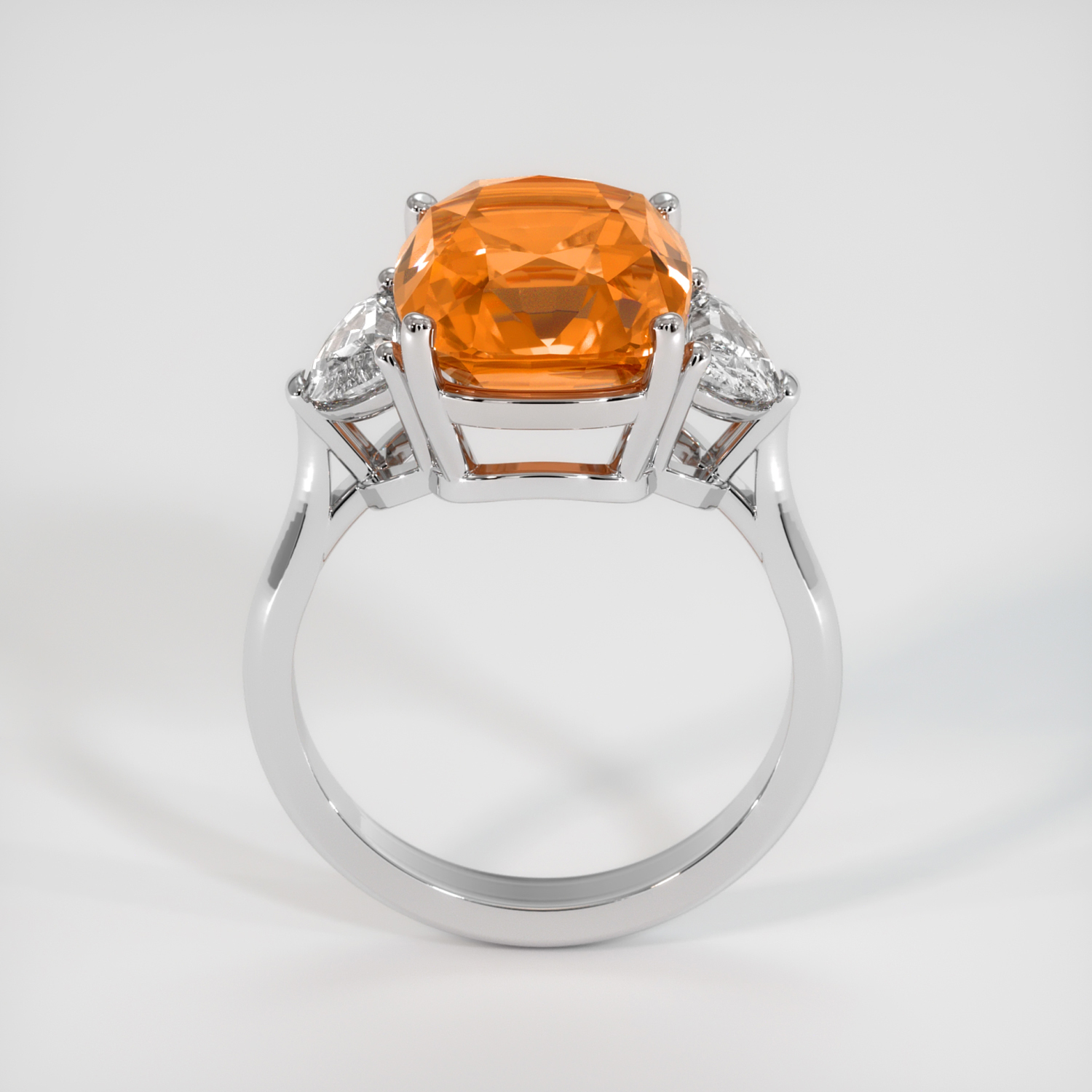 Orange Sapphire Ring 7.21 Ct. 14K White Gold | The Natural