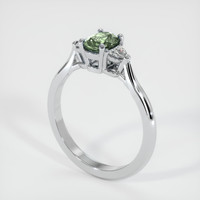 0.74 Ct. Green Sapphire Ring, 14K White Gold 2