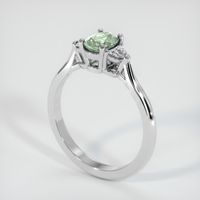 0.80 Ct. Green Sapphire Ring, 14K White Gold 2