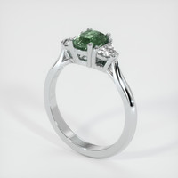 0.90 Ct. Green Sapphire Ring, 14K White Gold 2