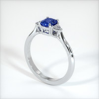 1.20 Ct. Blue Sapphire Ring, 18K White Gold 2