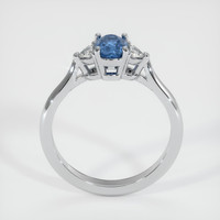 0.72 Ct. Greenish Blue Sapphire Ring, 18K White Gold 3