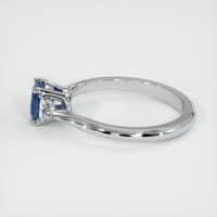 0.72 Ct. Greenish Blue Sapphire Ring, 18K White Gold 4