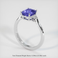 3.00 Ct. Color Change Sapphire Ring, 18K White Gold 2