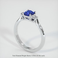 0.69 Ct. Blue Sapphire Ring, 18K White Gold 2