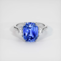 3.07 Ct. Blue Sapphire Ring, 18K White Gold 1
