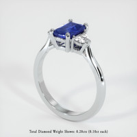 1.23 Ct. Blue Sapphire Ring, 18K White Gold 2