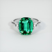 3.30 Ct. Emerald Ring, 18K White Gold 1