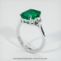 3.30 Ct. Emerald Ring, 18K White Gold 2