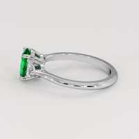 0.89 Ct. Emerald Ring, 18K White Gold 4
