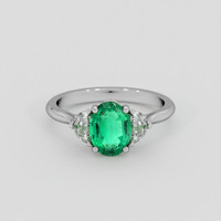 1.11 Ct. Emerald Ring, 18K White Gold 1