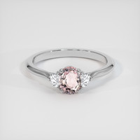 1.08 Ct. Pink Sapphire Ring, 18K White Gold 1